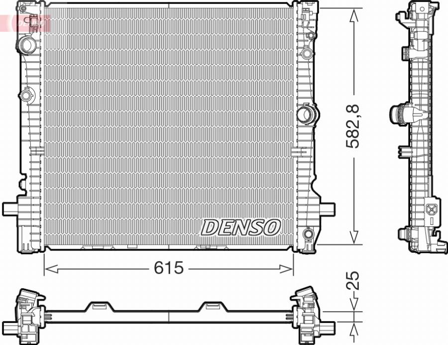 Denso DRM05124 - Радиатор, охлаждение двигателя parts5.com