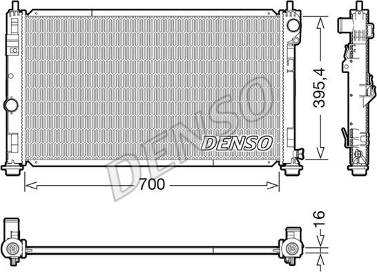 Denso DRM06039 - Радиатор, охлаждение двигателя parts5.com