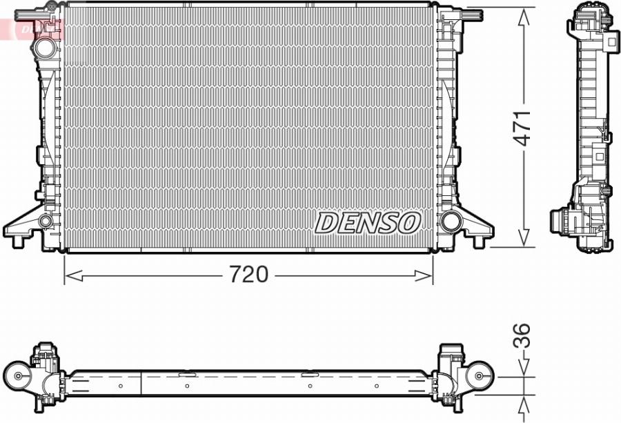 Denso DRM02047 - Радиатор, охлаждение двигателя parts5.com