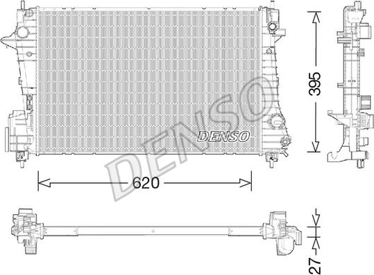 Denso DRM15009 - Радиатор, охлаждение двигателя parts5.com