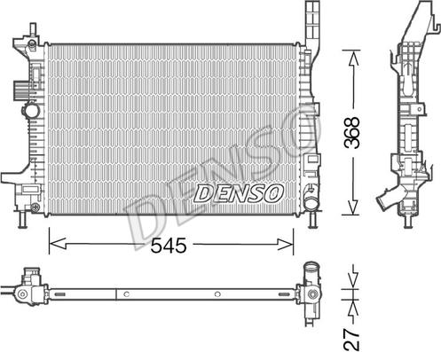 Denso DRM10029 - Радиатор, охлаждение двигателя parts5.com