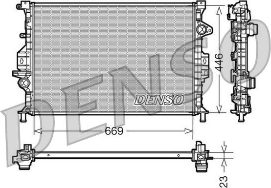 Denso DRM10077 - Радиатор, охлаждение двигателя parts5.com