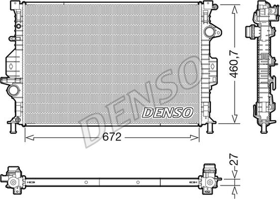 Denso DRM10115 - Радиатор, охлаждение двигателя parts5.com