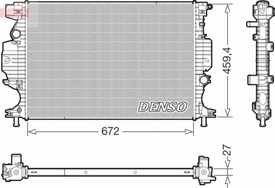 Denso DRM10125 - Радиатор, охлаждение двигателя parts5.com