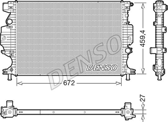 Denso DRM10120 - Радиатор, охлаждение двигателя parts5.com