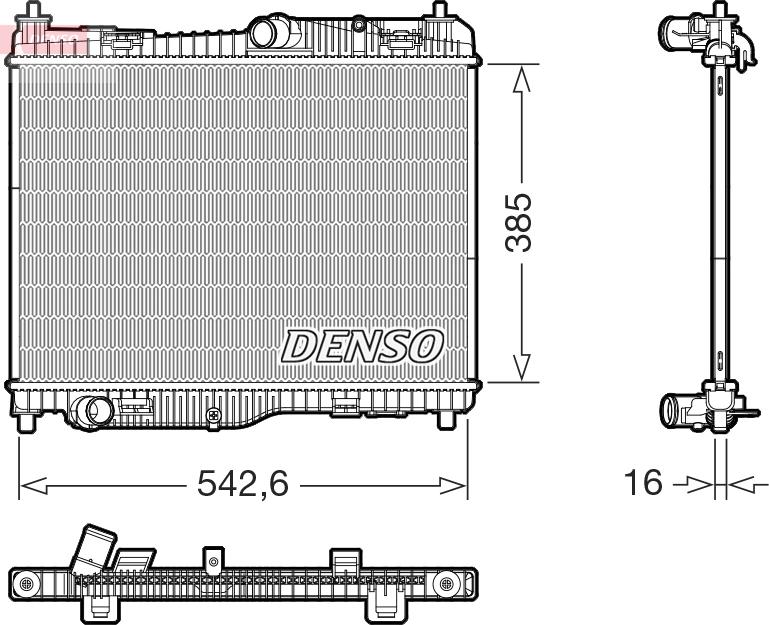 Denso DRM10123 - Радиатор, охлаждение двигателя parts5.com