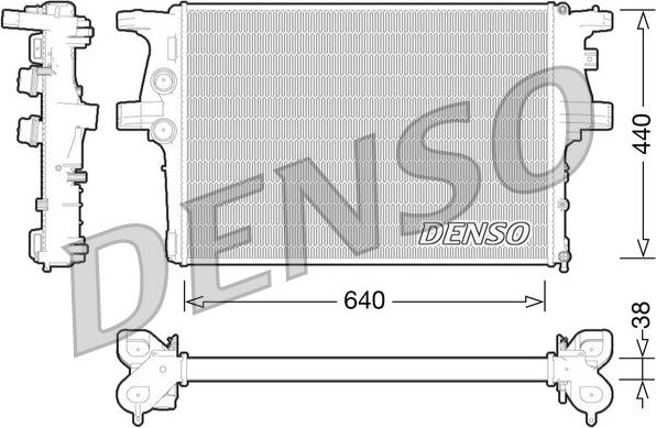 Denso DRM12008 - Радиатор, охлаждение двигателя parts5.com