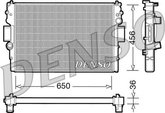 Denso DRM12007 - Радиатор, охлаждение двигателя parts5.com