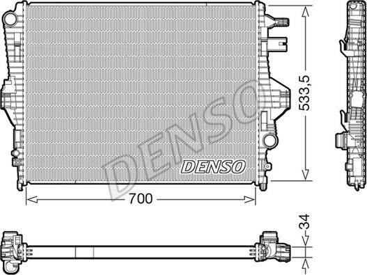 Denso DRM32050 - Радиатор, охлаждение двигателя parts5.com