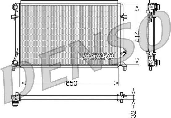 Denso DRM32016 - Радиатор, охлаждение двигателя parts5.com