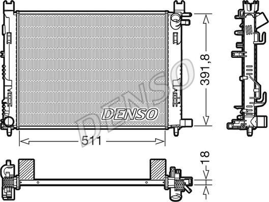 Denso DRM37002 - Радиатор, охлаждение двигателя parts5.com