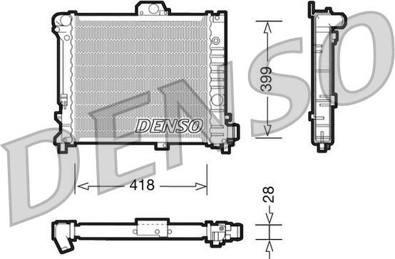 Denso DRM25004 - Радиатор, охлаждение двигателя parts5.com