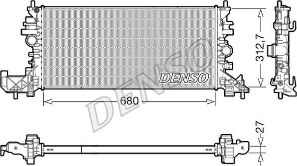 Denso DRM20118 - Радиатор, охлаждение двигателя parts5.com