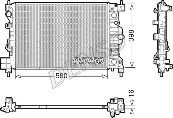 Denso DRM20117 - Радиатор, охлаждение двигателя parts5.com