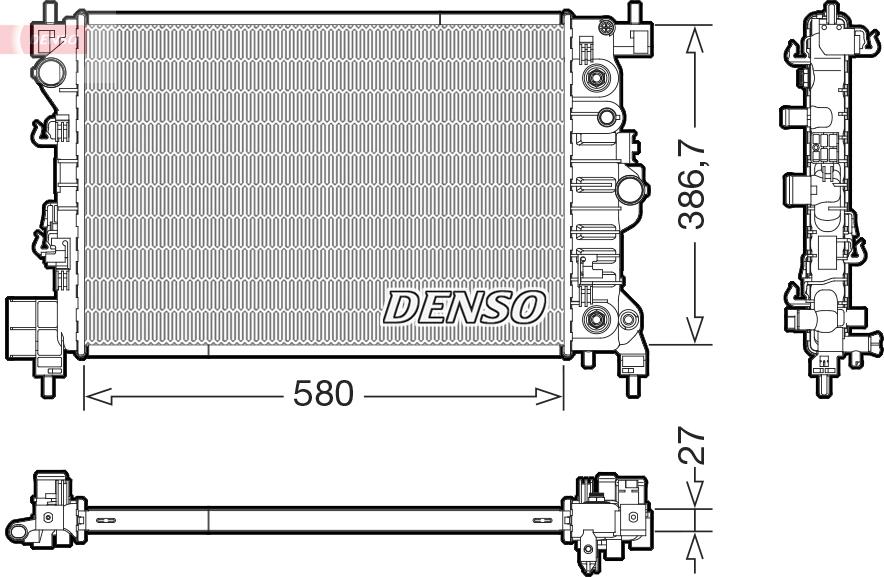 Denso DRM20131 - Радиатор, охлаждение двигателя parts5.com