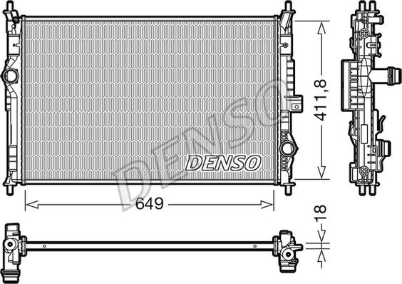 Denso DRM21103 - Радиатор, охлаждение двигателя parts5.com