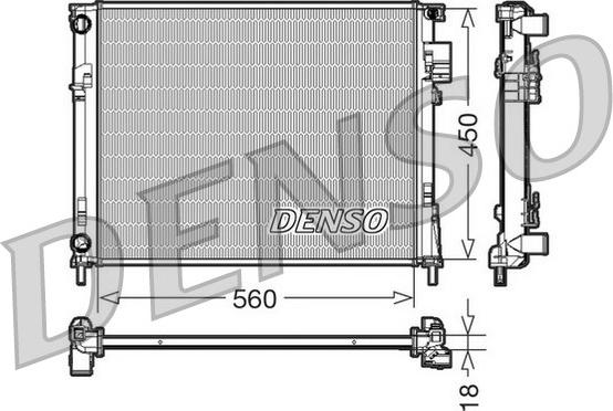 Denso DRM23095 - Радиатор, охлаждение двигателя parts5.com