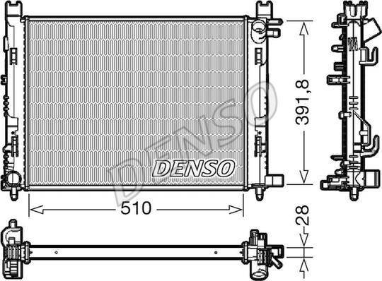 Denso DRM23109 - Радиатор, охлаждение двигателя parts5.com