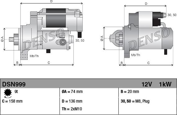 Denso DSN999 - Стартер parts5.com