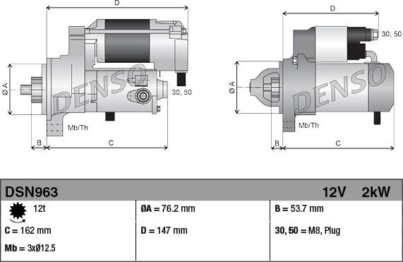 Denso DSN963 - Motor de arranque parts5.com