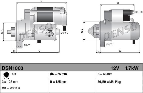 Denso DSN1003 - Стартер parts5.com