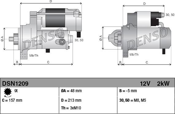 Denso DSN1209 - Motor de arranque parts5.com