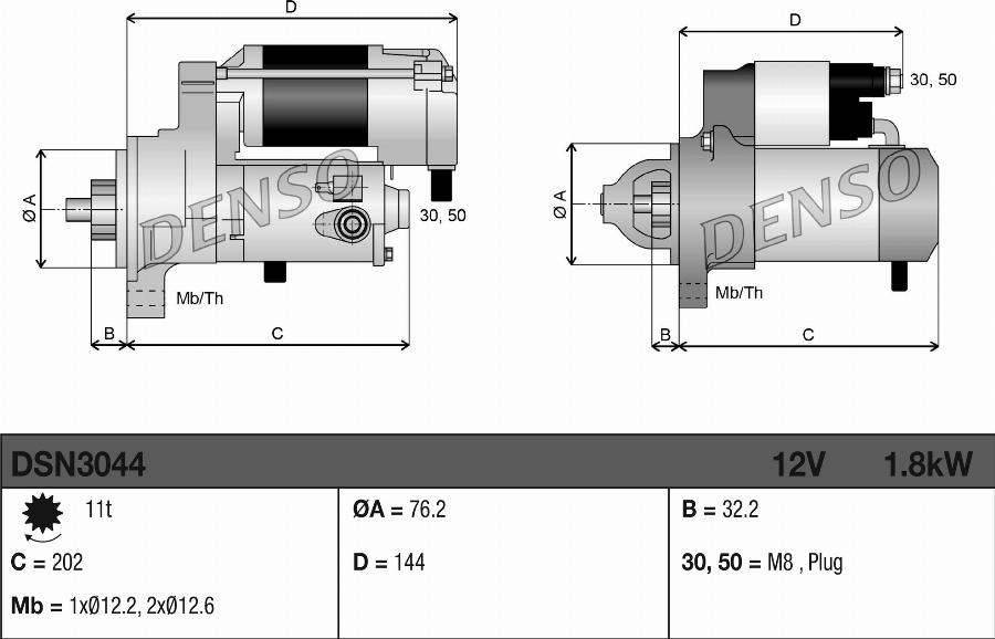 Denso DSN3044 - Стартер parts5.com