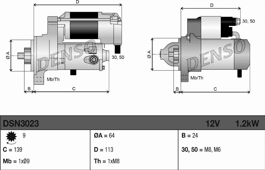 Denso DSN3023 - Стартер parts5.com