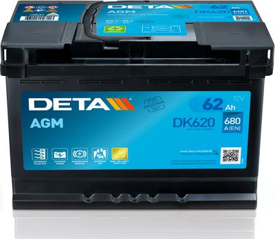 DETA DK620 - Стартерная аккумуляторная батарея, АКБ parts5.com