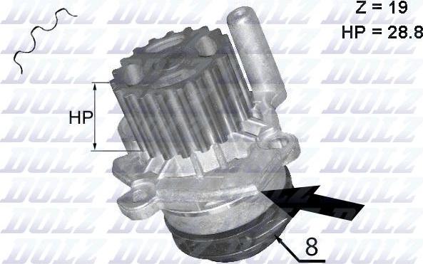 DOLZ A224 - Водяной насос parts5.com