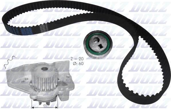 DOLZ KD030 - Water Pump & Timing Belt Set parts5.com