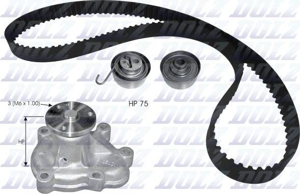 DOLZ KD142 - Водяной насос + комплект зубчатого ремня parts5.com