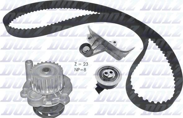 DOLZ KD167 - Водяной насос + комплект зубчатого ремня parts5.com