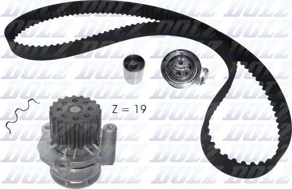 DOLZ KD105 - Водяной насос + комплект зубчатого ремня parts5.com