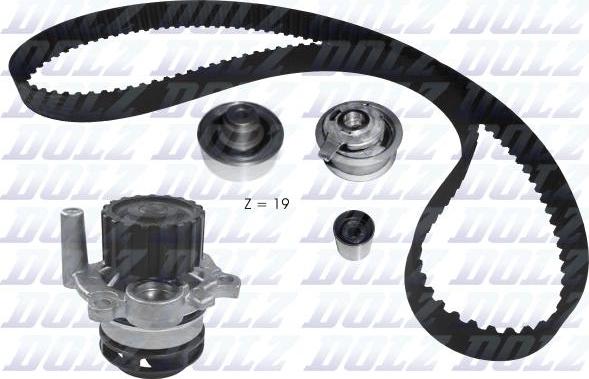 DOLZ KD108 - Water Pump & Timing Belt Set parts5.com