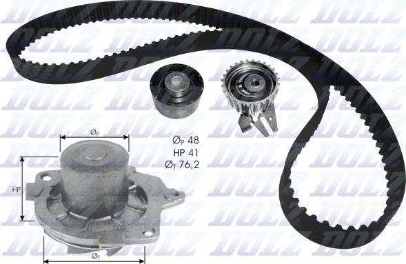 DOLZ KD114 - Водяной насос + комплект зубчатого ремня parts5.com