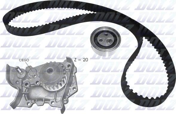 DOLZ KD116 - Водяной насос + комплект зубчатого ремня parts5.com