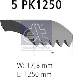 DT Spare Parts 6.31508 - Поликлиновой ремень parts5.com