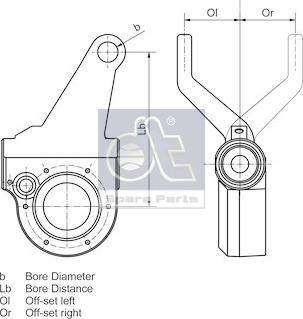 DT Spare Parts 6.60120 - Система тяг и рычагов, тормозная система parts5.com