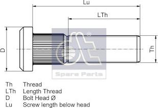 DT Spare Parts 2.65192 - Болт крепления колеса parts5.com