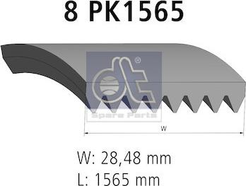 DT Spare Parts 2.15551 - Поликлиновой ремень parts5.com