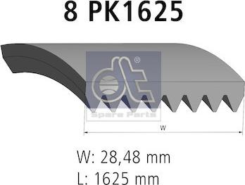 DT Spare Parts 7.54808 - Поликлиновой ремень parts5.com