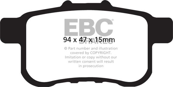 EBC Brakes DP21987 - Тормозные колодки, дисковые, комплект parts5.com