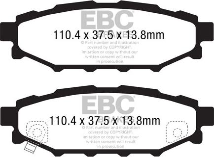 EBC Brakes DP1584 - Brake Pad Set, disc brake parts5.com