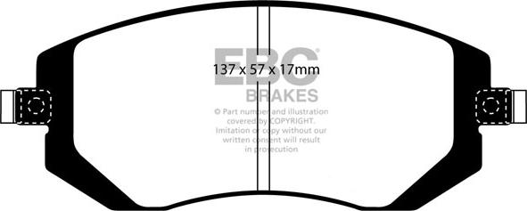 EBC Brakes DP1661 - Тормозные колодки, дисковые, комплект parts5.com