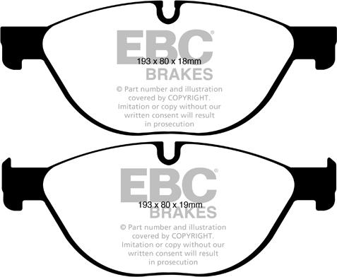 EBC Brakes DP42019R - Тормозные колодки, дисковые, комплект parts5.com