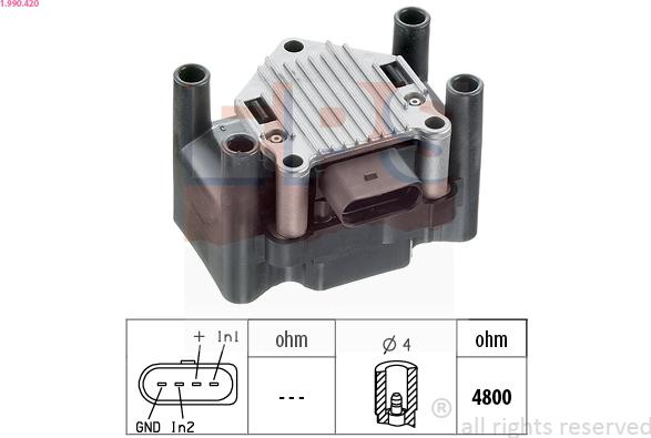 EPS 1.990.420 - Катушка зажигания parts5.com