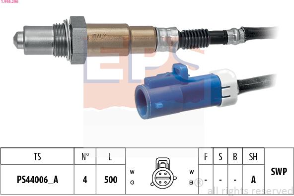 EPS 1.998.296 - Lambda Sensor parts5.com