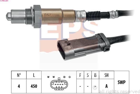 EPS 1.998.281 - Lambda Sensor parts5.com