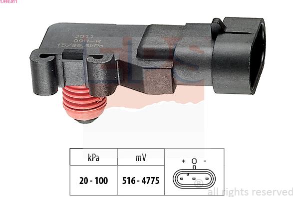 EPS 1.993.011 - Air Pressure Sensor, height adaptation parts5.com